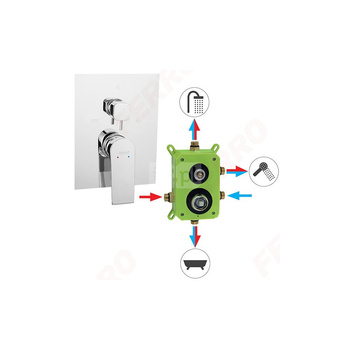 Bateria podtynkowaFERRO ALGEO SQUARE 3-funkcyjna, chrom