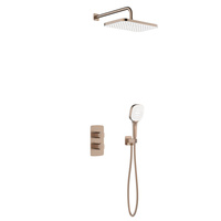 Zestaw natryskowy Malaga, termostatyczny, podtynkowy, PVD brushed rose gold