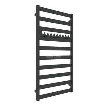 Grzejnik elektryczny TERMA VIVO 600 x 1150 mm, kolor czarny jak kruk RAL9005, moc 600 W, podłączenie E1, kabel przyłącze terma split / smart split, klasa i