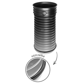 Rura PP dwuścienna z kielichem SN 10 i z uszczelką MCEM 300 x 3000 SN10