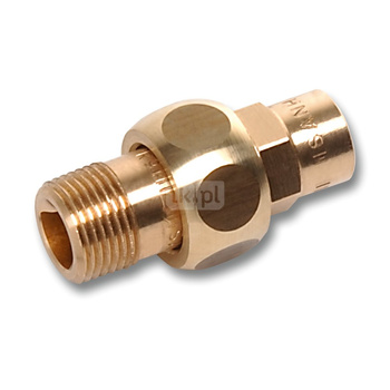 Śrubunek SANHA 4341G trzyczęściowy, brąz, 12 mm x 1/2'' (lut wewnętrzny x GZ)