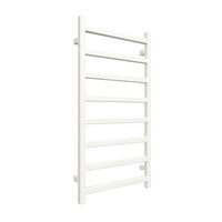 Grzejnik elektryczny TERMA SIMPLE 500 x 960 mm, kolor biały soft RAL9016, moc 400 W, podłączenie E1, kabel prosty bez wtyczki z maskownicą złocisty