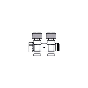 Multidis R, rozdzielacz sanitarny 2-wylotowy, z odcięciem, z brązu, bez stref martwych, samouszczelniający