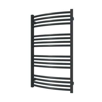 Grzejnik elektryczny TERMA LENA 536 x 900 mm, kolor czarny głęboki mat RAL9005, moc 400 W, podłączenie E1, kabel spiralny z wtyczką