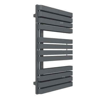 Grzejnik elektryczny TERMA WARP S 500 x 915 mm, kolor czarny anodowy, moc 600 W, podłączenie E1, kabel spiralny z wtyczką