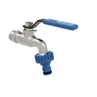 Zawór czerpalny JARDÍN 3/4GZ X 3/4 z szybkozłączką, dźwignia z czarnej powłoki epoksydowej, kolor niebieski