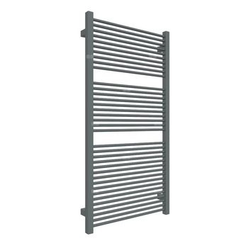 Grzejnik elektryczny TERMA MIKE 530 x 1035 mm, kolor surowy metal, moc 600 W, podłączenie E1, kabel prosty bez wtyczki z maskownicą czarny