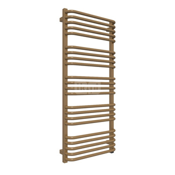 Grzejnik elektryczny TERMA ALEX 500 x 1140 mm, kolor bręzowy zielony RAL8000, moc 600 W, podłączenie E1, kabel spiralny z wtyczką 2,5m srebrzysty