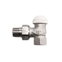 Zawór grzejnikowy termostatyczny HERZ TS-90 kątowy, połączenie 1/2'' (niklowanie) żółty