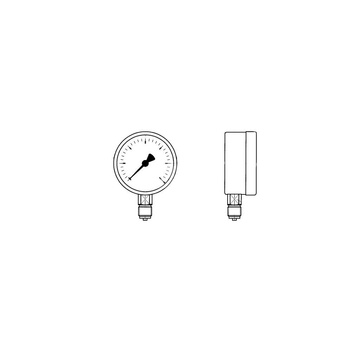 Manometr z rurką Bourdona AFRISO RF standardowy 0/0,6 bar radialne G1/2B fi 100 mm, kl. 1.6%