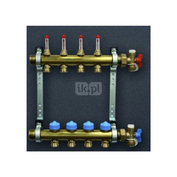 Pakiet rozdzielacz HKV 4 z przepływomierzami, zawory + końcowki
