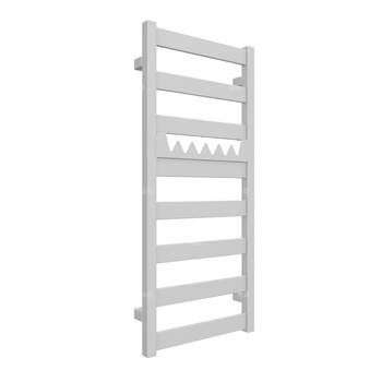 Grzejnik elektryczny TERMA VIVO 400 x 910 mm, kolor szary mleczny soft RAL7047, moc 300 W, podłączenie E1, kabel prosty bez wtyczki z maskownicą