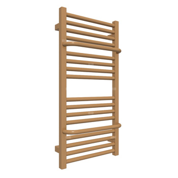 Grzejnik elektryczny TERMA LIMA 400 x 820 mm, kolor miedź, moc 300 W, podłączenie E1, kabel spiralny z wtyczką srebrzysty