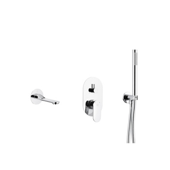 HALIT wannowy zestaw podtynkowy z baterią 3 funkcyjną, chrom