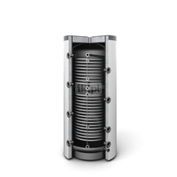 Zbiornik buforowy stojący GALMET SG(B) pojemność 1500 l z wężownicą x2, izolacja: pianka poliuretanowa neodul, kolor: skay biały