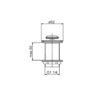 Spust umywalkowy typu KLIK-KLAK, mały, z przelewem, brushed gold