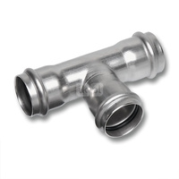 Trójnik SANHA NiroSan Press stal nierdzewna 168,3 mm x 76,1 mm x 168,3 mm (zw x zw x zw)