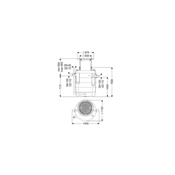 Separator tłuszczu EasyClean ground Direct 80D-DR (T:550-950mm), NS 4, do zabudowy w ziemi, właz kl. D z Lock&Lift, króciec prawy
