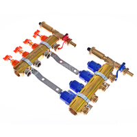 Rozdzielacz do ogrzewania podłogowego QIK Optimo STANDARD III - RMSZT-1-50 13-obieg. mosiądz GW 1'' x GZ 3/4'' + przepływomierz