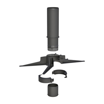 Rura końcowa z zawiesiem Concept By JEREMIAS (pp-flex) ZZ x ZW 60 x 60 mm, kolor czarny