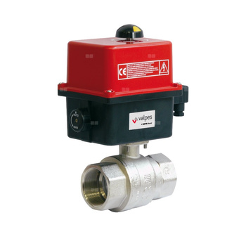  Zawór odcinający kulowy mosiężny gwintowany typ 213 z napędem elektrycznym 230V AC, Pnom=1.6MPa, Tmax=120C 2"