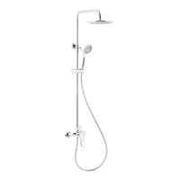 Zestaw natryskowy przesuwny KFA Armatura AMAZONIT chrom, wąż 1500 mm, z deszczownicą