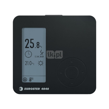 Regulator temperatury Euroster E4040, kolor czarny