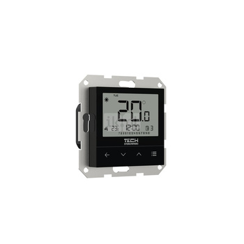 PRZEWODOWY Regulator pokojowy DWUSTANOWY TYGODNIOWY DO SYSTEMÓW RAMKOWYCH czarny, model F-4z v1