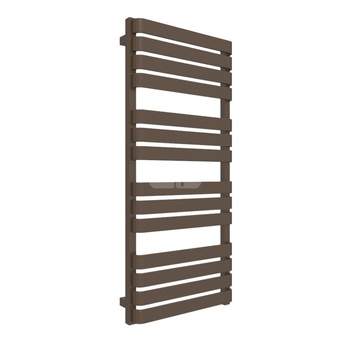 Grzejnik elektryczny TERMA WARP T ONE 500 x 1110 mm, kolor szlachetny brąz, moc 600 W, podłączenie E1, kabel spiralny z wtyczką 2,5m srebrzysty