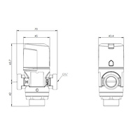 Zawór regulacyjny termostatyczny do wody ciepłej AFRISO ATM 341 mosiądz GZ 3/4'', DN 15, zakres temp. 20-43'C, Kvs 1.6 m3/h, maksymalna temperatura 90'C, maksymane ciśnienie 10 bar