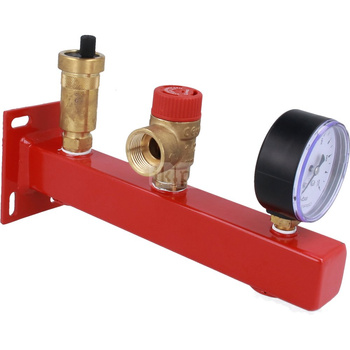 Zespół przyłączeniowy AFRISO BSS 3/4'' GW x GW, max. 3 bar + wskaźnik ciśnienia