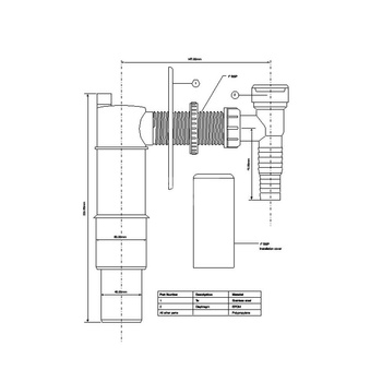Przyłącze do pralki lub zmywarki podtynk.z zaworkiem kulowym i z zasyfonowaniem z odejściem 50mm ,maskownica CHROM
