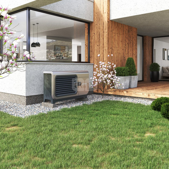 Hybrydowy system grzewczy: pompa ciepła 3F R290 Airmax3 12GT (3-15 kW) + moduł hydrauliczny Gbox + wymiennik c.w.u. do pomp ciepła Tower Grand 300 z kompletem elektrycznym 2kW + bufor 120 + centrala Smart Home Sinum