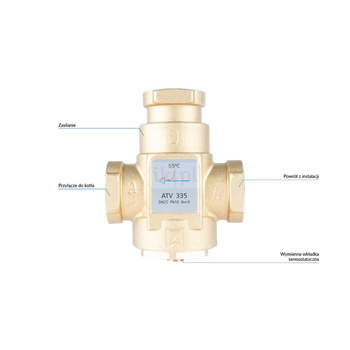 Zawór bezpieczeństwa AFRISO ATV 335 mosiądz GW x GW 1''
