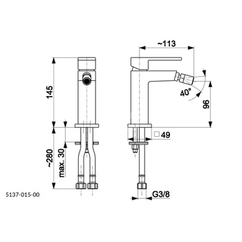 Bateria bidetowa KFA Armatura LOGON, chrom
