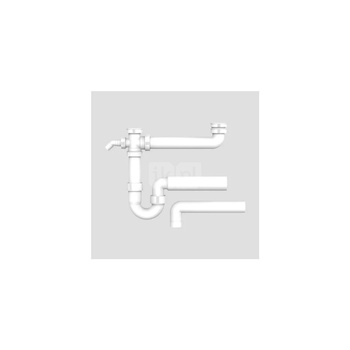 Zestaw odpływowo-przelewowy dwukomorowy z półsyfonem i przyłączem AGD