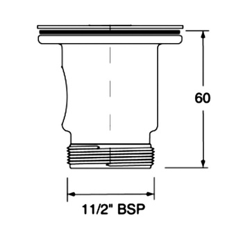 Spust zlewozmywakowy 11/2"x70mm z sitkiem wyciąganym ze stali nierdzewnej