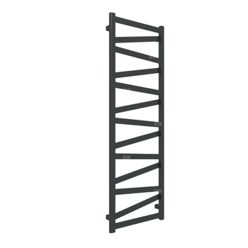 Grzejnik elektryczny TERMA VIPERA 500 x 1470 mm, kolor czarny jak kruk RAL9005, moc 600 W, podłączenie E1, kabel spiralny z wtyczką