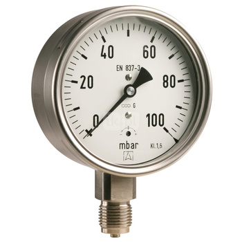 Manometr z rurką Bourdona AFRISO RF chemiczny 0/60 bar G1/2B aksjalne fi 100 mm, kl. 1,0%