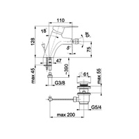 Bateria bidetowa KFA Armatura TOPAZ, chrom