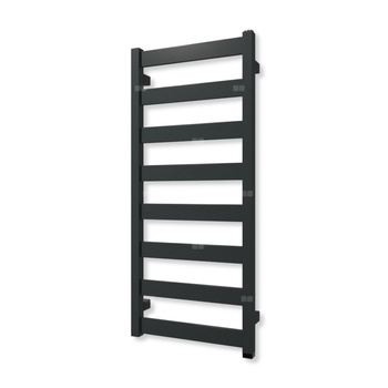 Grzejnik elektryczny TERMA VIVO ONE 910 x 400 mm, kolor czarny anodowy, moc 300 W, podłączenie E8, kabel prosty bez wtyczki szary