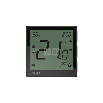 Internetowy, natynkowy regulator temperatury ZigBee, akumulatorowy, czarny