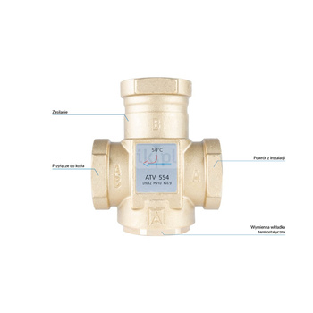 Zawór bezpieczeństwa AFRISO ATV 554 mosiądz GW x GW 1 1/4''