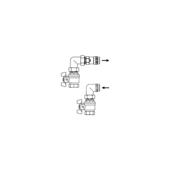 Zestaw przyłączeniowy kątowy do rozdzielacza ze stali szlachetnej Multidis SF i SH