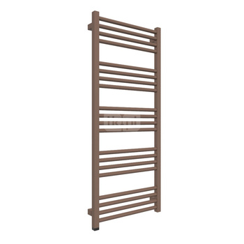 Grzejnik elektryczny TERMA FIONA ONE 480 x 1140 mm, kolor brązowy blady RAL8025, moc 400 W, podłączenie E8, kabel prosty bez wtyczki 1,5m srebrzysty