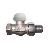 Zawór grzejnikowy termostatyczny HERZ TS-98-V prosty z nastawą wstępną, połączenie 1/2'' (niklowanie)