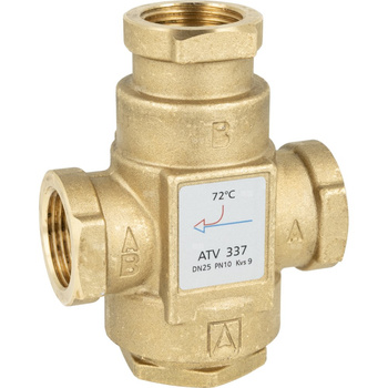 Zawór temperaturowy ATV 337, DN25, Rp1'', kvs 9, 72'C