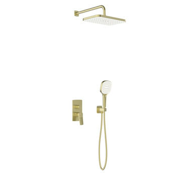 Zestaw natryskowy Malaga, podtynkowy, PVD brushed light gold