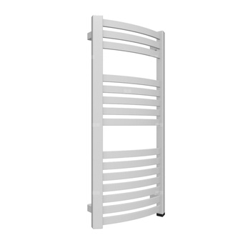 Grzejnik elektryczny TERMA DEXTER ONE 400 x 860 mm, kolor srebrny mat, moc 400 W, podłączenie E1, kabel spiralny z wtyczką 2,5m srebrzysty