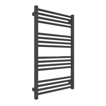 Grzejnik elektryczny TERMA FIONA ONE 530 x 900 mm, kolor czarny jak kruk RAL9005, moc 400 W, podłączenie E8, kabel prosty bez wtyczki 1,5m czarny